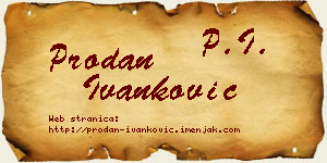 Prodan Ivanković vizit kartica